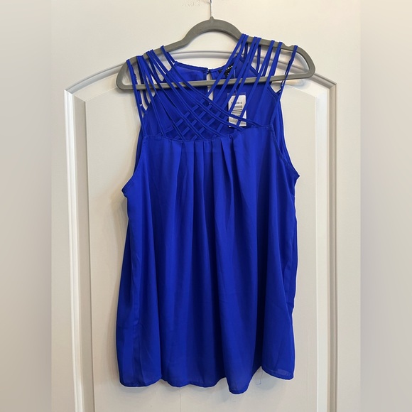torrid Tops - Torrid Blue Asymmetrical Embellished Tank Top